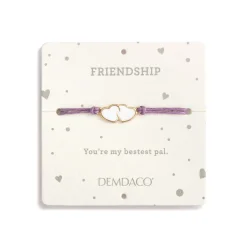 Demdaco Friendship Lavender Plush Bear With Hearts Bracelet