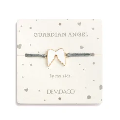 Demdaco Guardian Angel White Plush Bear With Angel Wings Bracelet