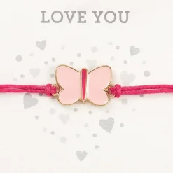 Demdaco Love You Bear Stuffed Animal With Butterfly Bracelet