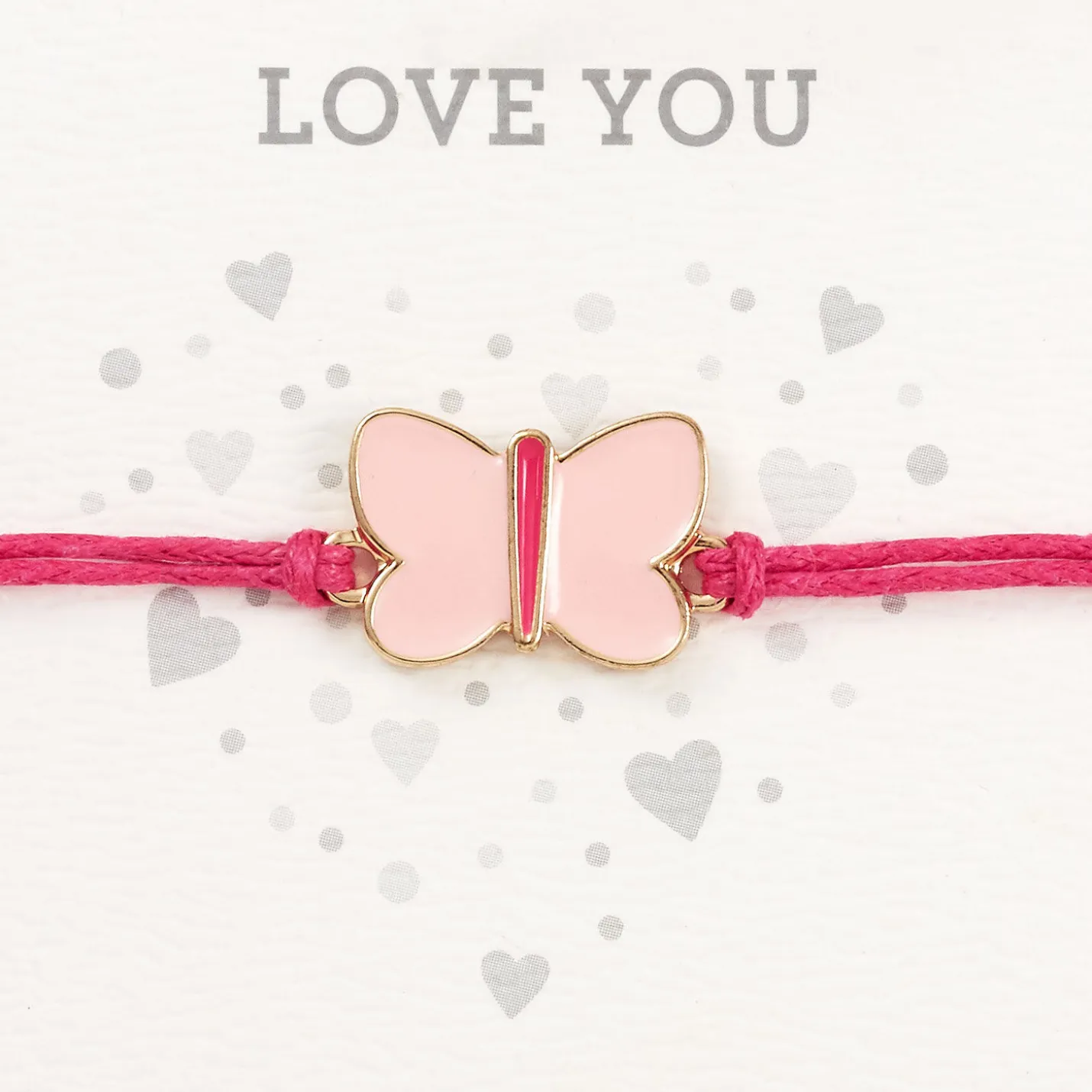 Demdaco Love You Bear Stuffed Animal With Butterfly Bracelet