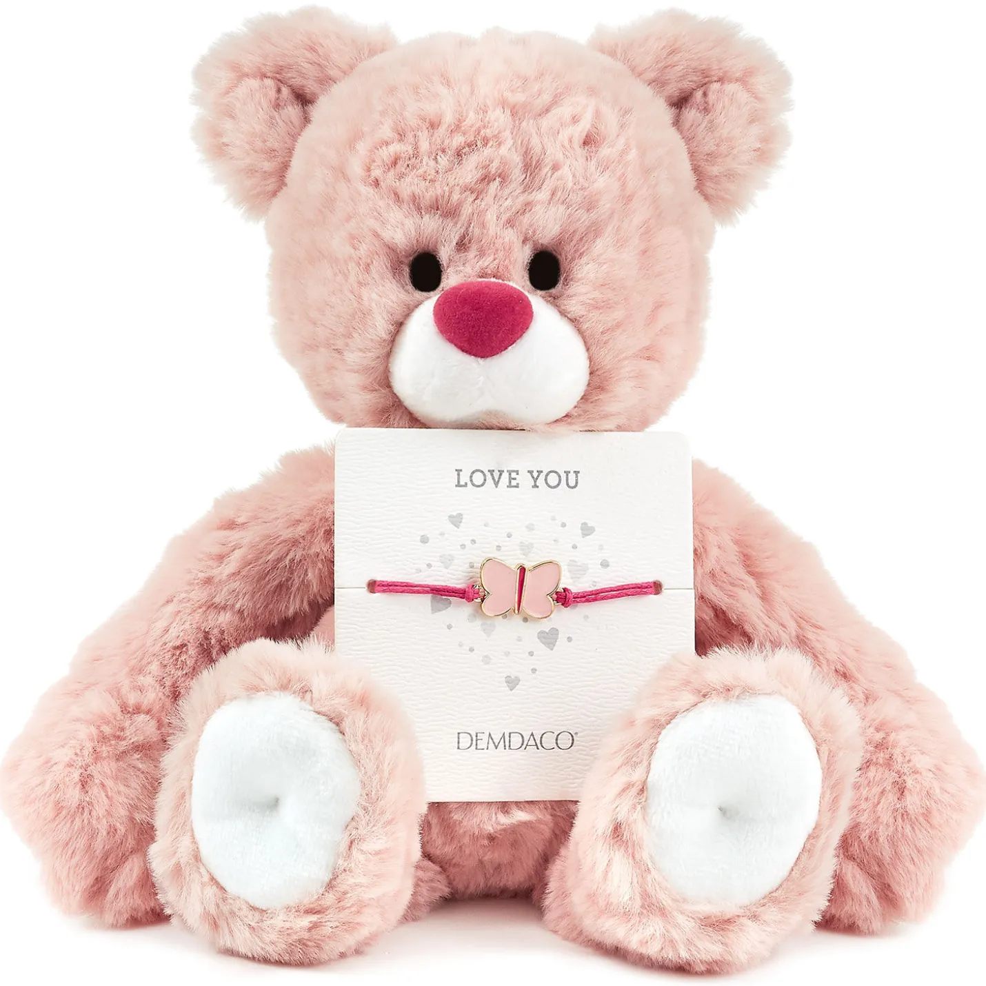 Demdaco Love You Bear Stuffed Animal With Butterfly Bracelet