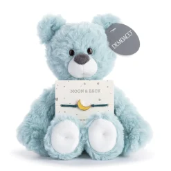 Demdaco Moon and Back Blue Plush Bear With Moon Bracelet