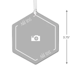 Design-Your-Own Hexagon Metal Personalized Ornament, Custom Photo and Text