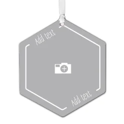 Design-Your-Own Hexagon Metal Personalized Ornament, Custom Photo and Text