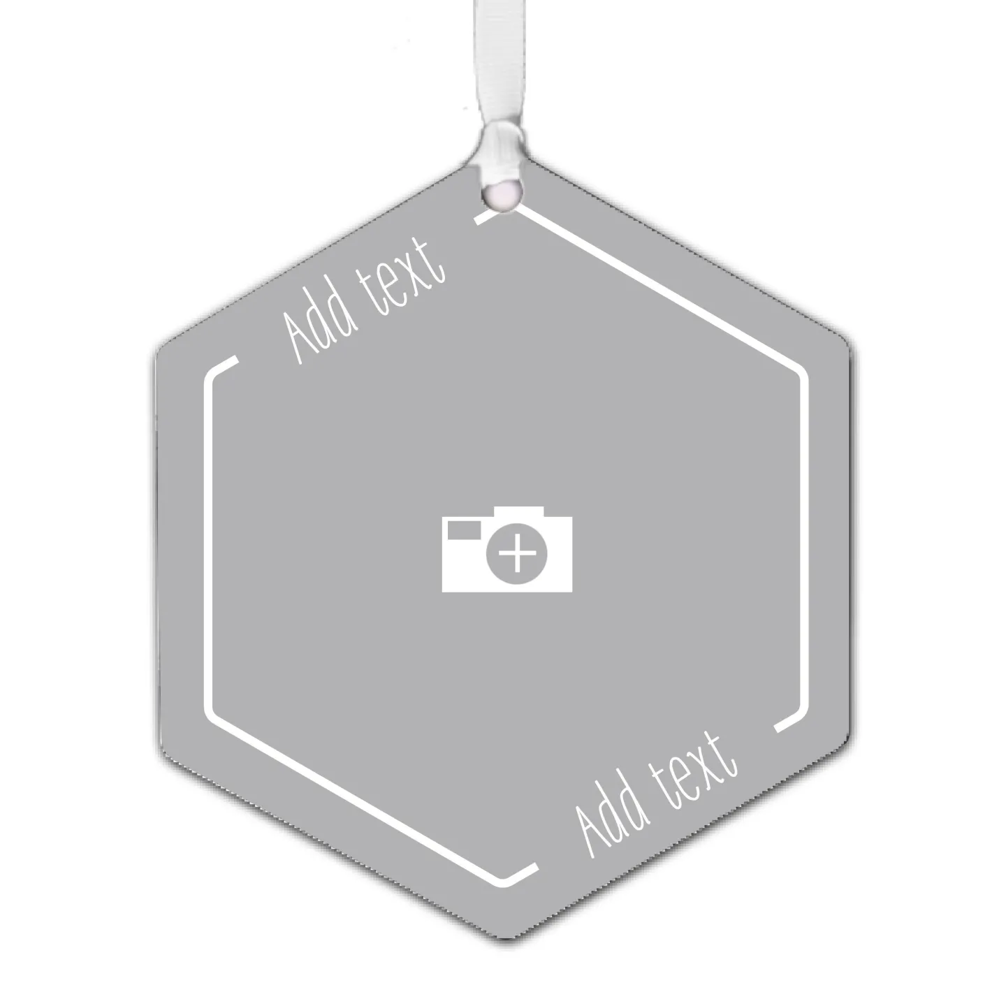 Design-Your-Own Hexagon Metal Personalized Ornament, Custom Photo and Text