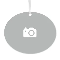 Design-Your-Own Horizontal Oval Metal Personalized Ornament, Custom Photo