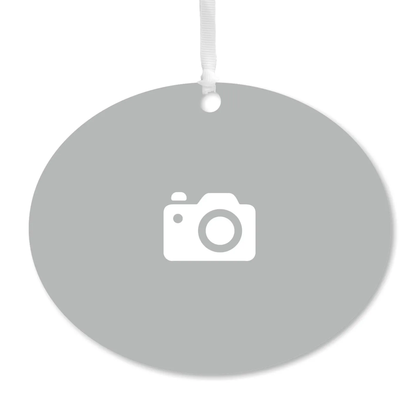 Design-Your-Own Horizontal Oval Metal Personalized Ornament, Custom Photo