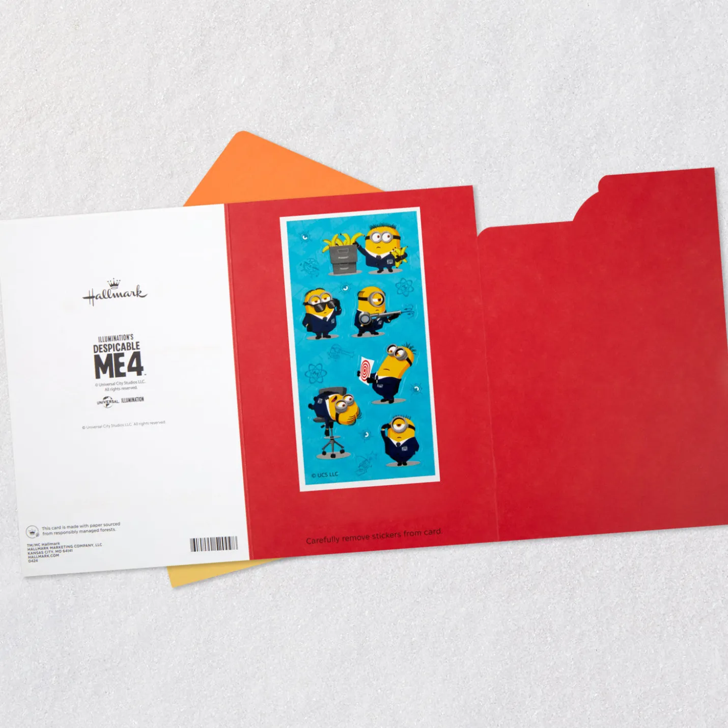 Despicable Me 4 Mind-blowing Coolness Minions Birthday Card for Kids With Stickers