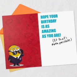 Despicable Me 4 Mind-blowing Coolness Minions Birthday Card for Kids With Stickers