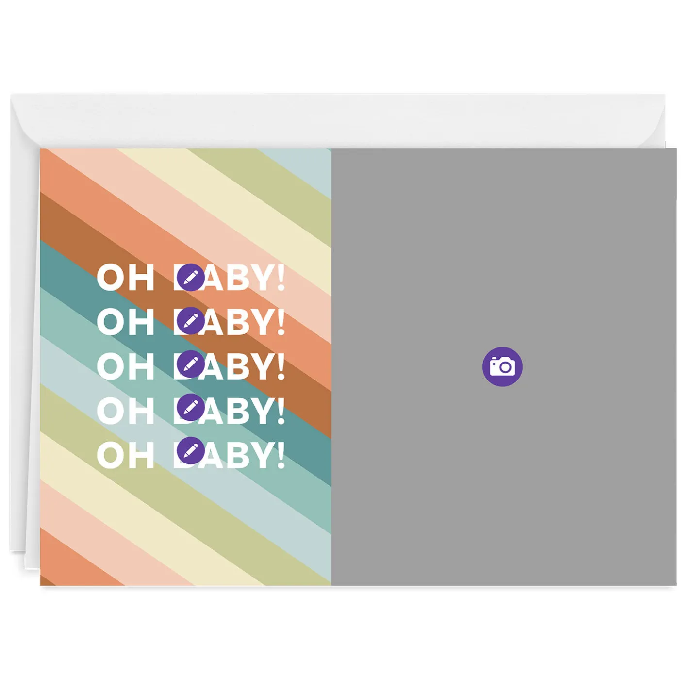 Diagonal Bright Stripes Custom Card