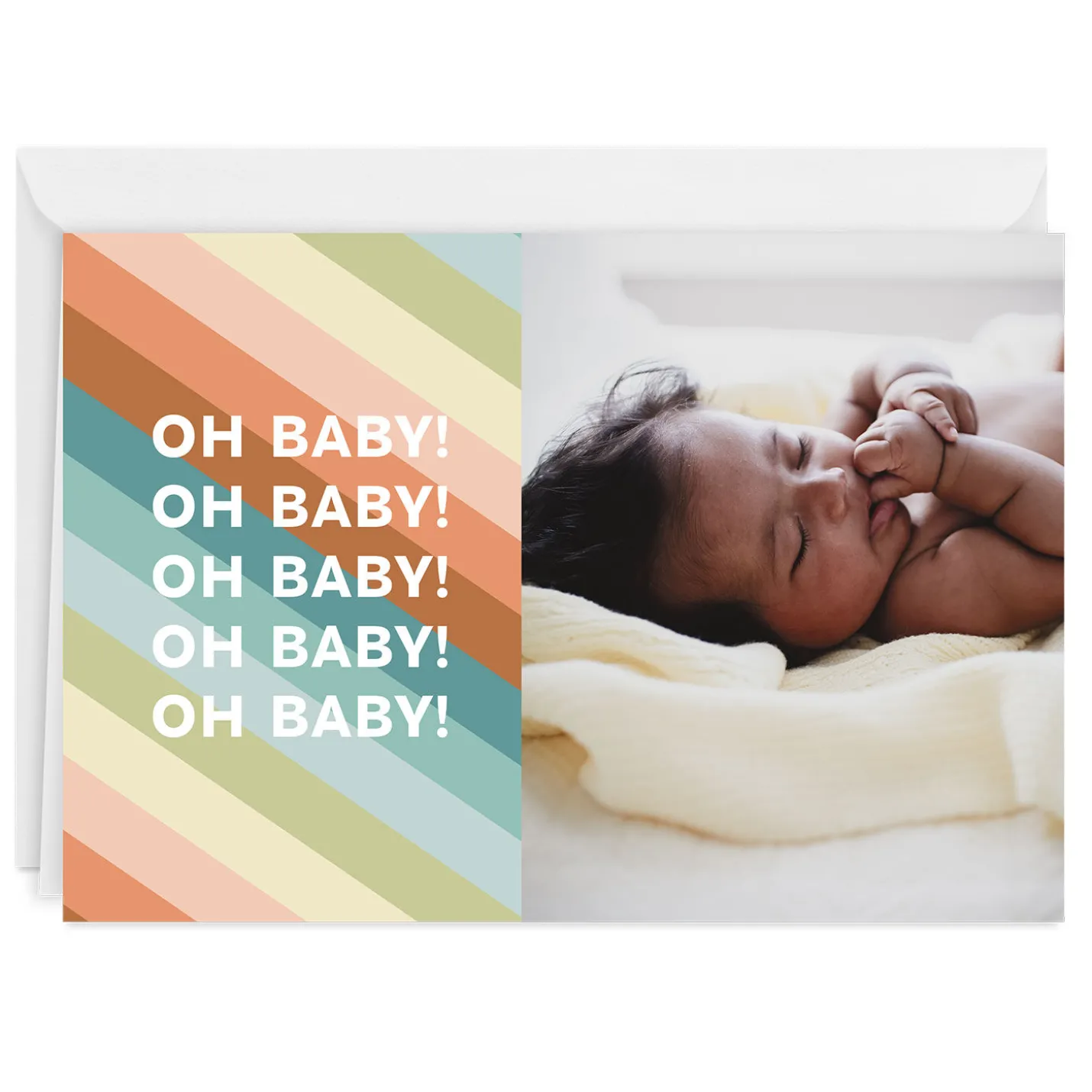 Diagonal Bright Stripes Custom Card