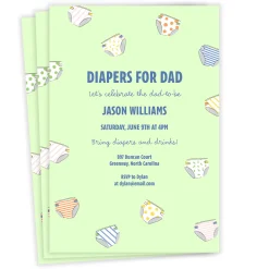 Diaper Party Celebration Flat Baby Shower Invitation