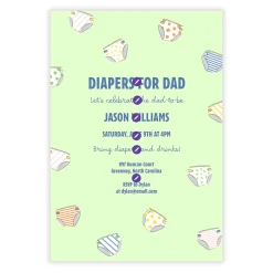 Diaper Party Celebration Flat Baby Shower Invitation
