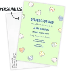 Diaper Party Celebration Flat Baby Shower Invitation