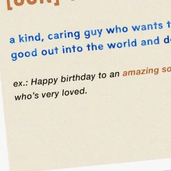 Dictionary Definition Birthday Card for Son