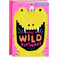 Dino-mite Kid Birthday Card With Stickers