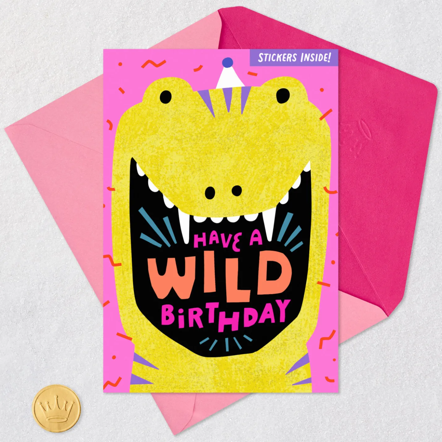 Dino-mite Kid Birthday Card With Stickers