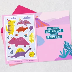 Dino-mite Kid Birthday Card With Stickers