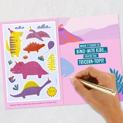 Dino-mite Kid Birthday Card With Stickers