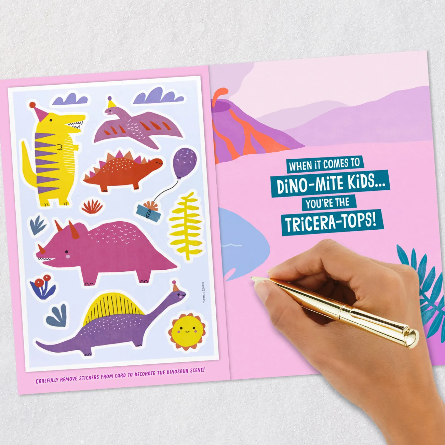 Dino-mite Kid Birthday Card With Stickers