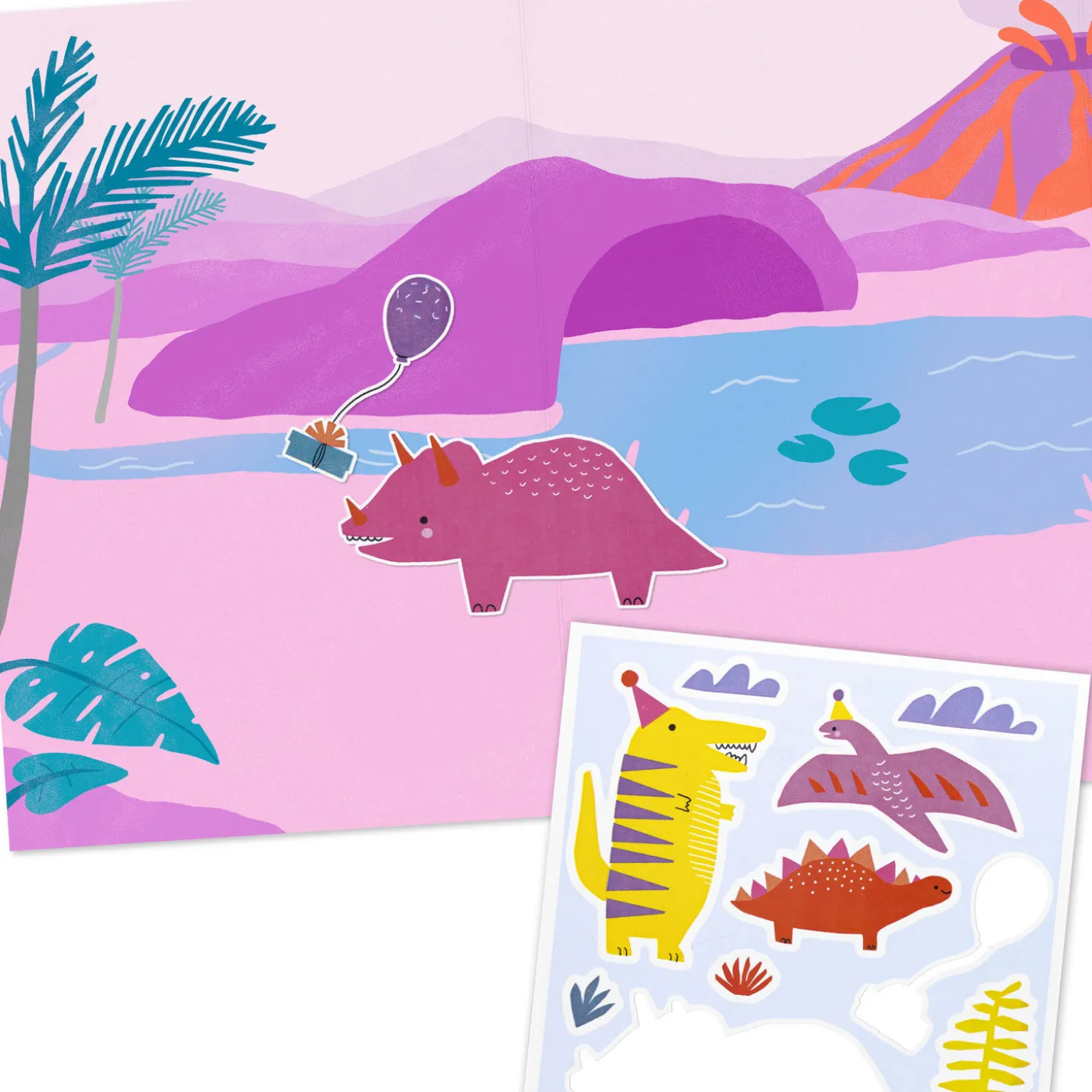 Dino-mite Kid Birthday Card With Stickers