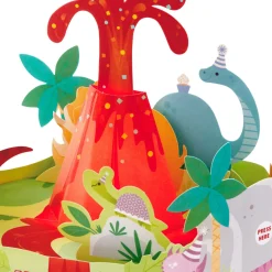 Dinosaurs Musical 3D Pop-Up Birthday Card With Light