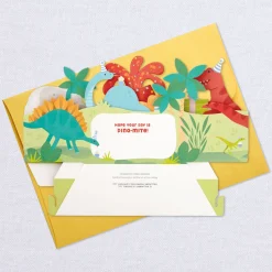 Dinosaurs Musical 3D Pop-Up Birthday Card With Light