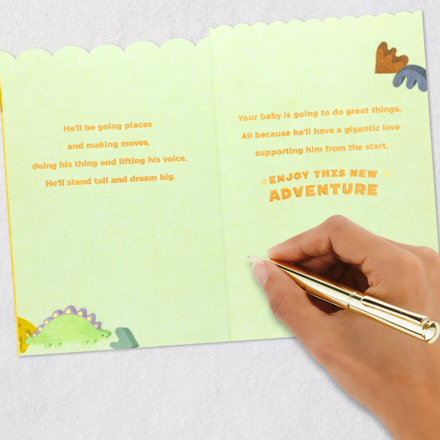 Dinosaurs Big Welcome New Baby Boy Card