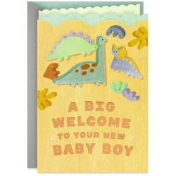 Dinosaurs Big Welcome New Baby Boy Card