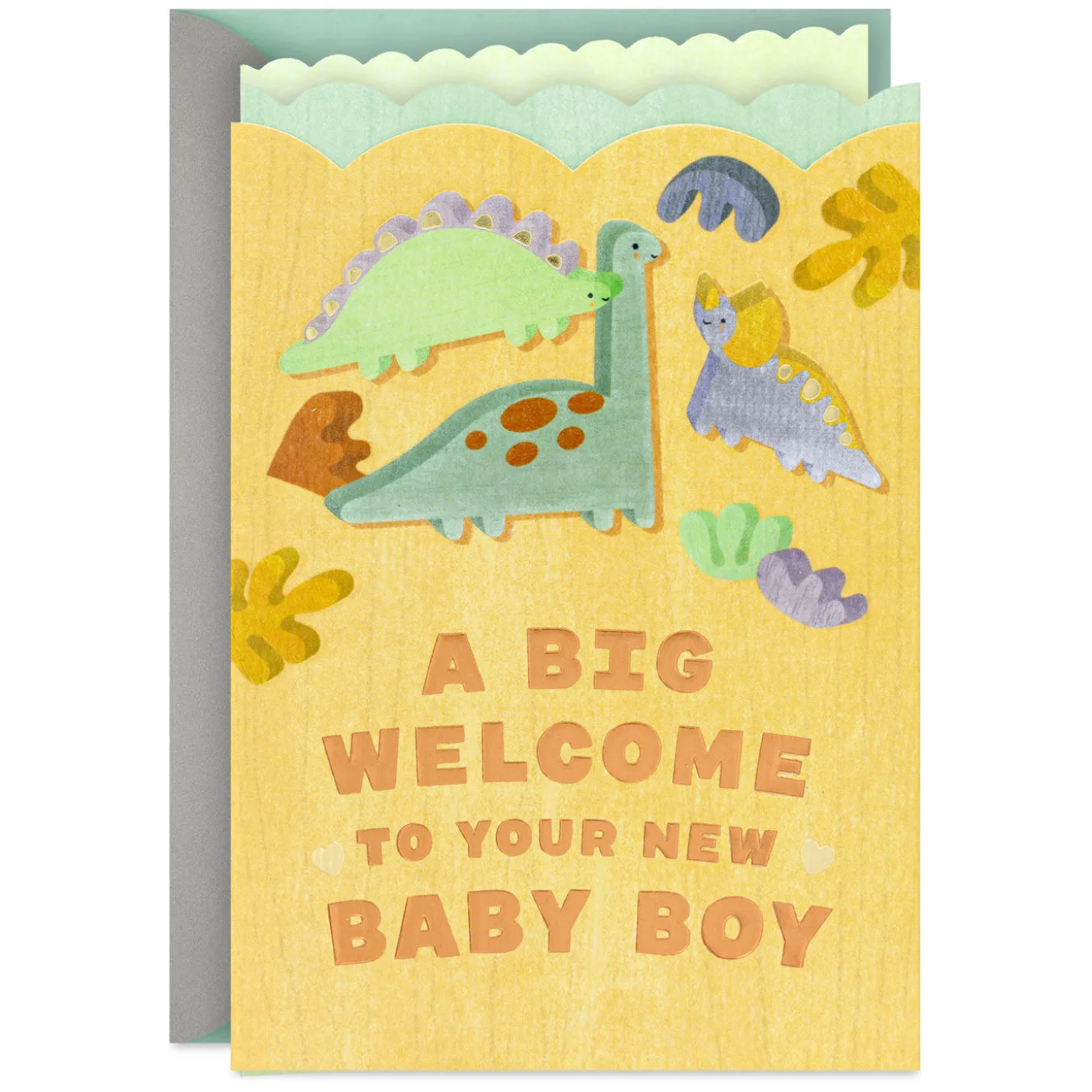 Dinosaurs Big Welcome New Baby Boy Card