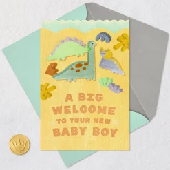Dinosaurs Big Welcome New Baby Boy Card