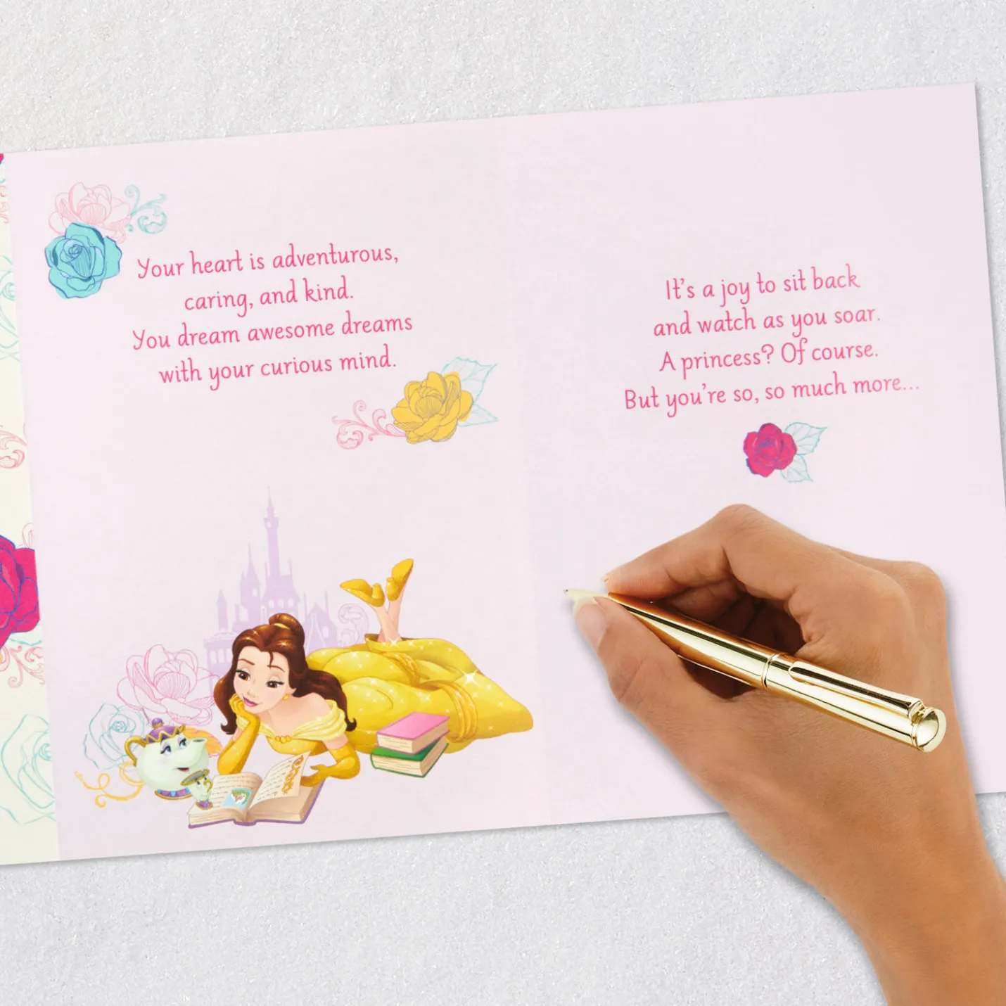 Disney Beauty and the Beast So Much More Than a Princess Birthday Card With Bookmark