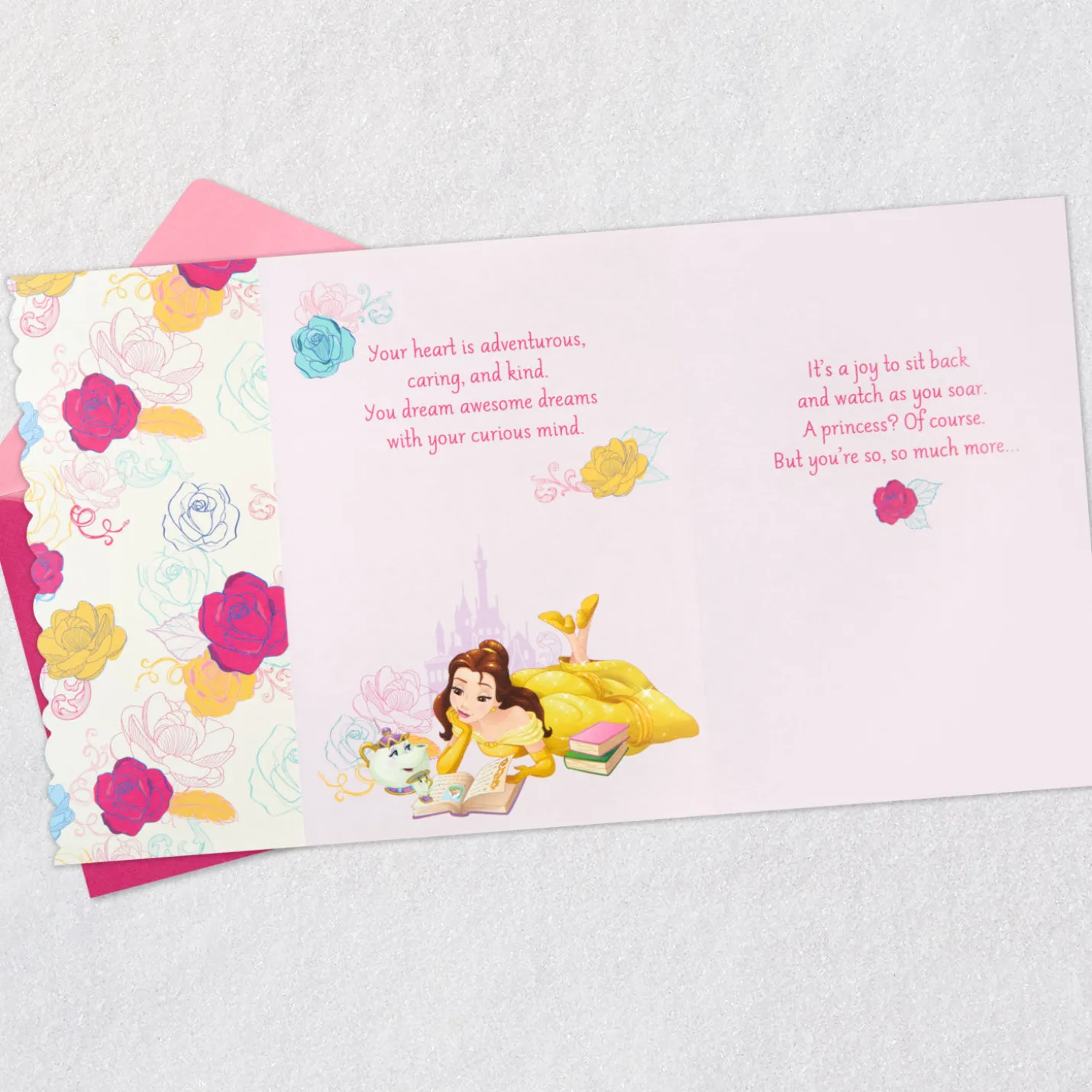 Disney Beauty and the Beast So Much More Than a Princess Birthday Card With Bookmark