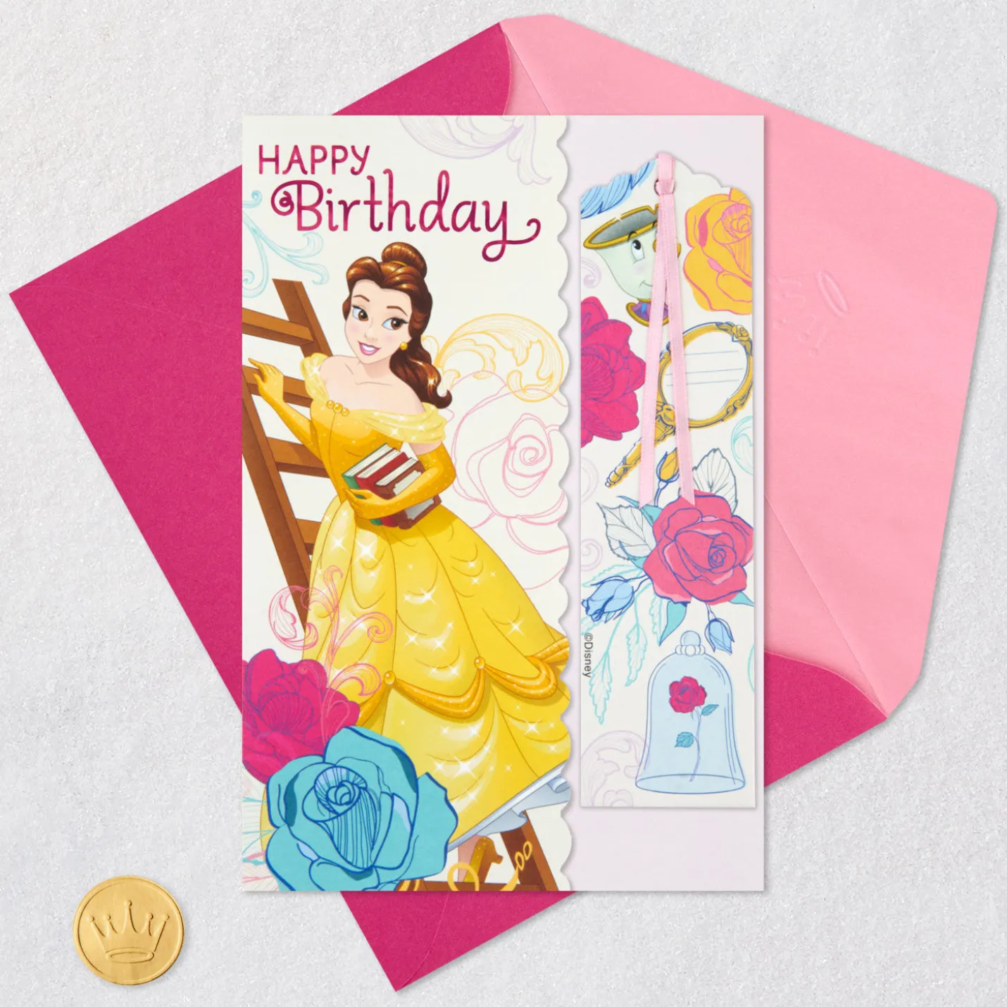 Disney Beauty and the Beast So Much More Than a Princess Birthday Card With Bookmark