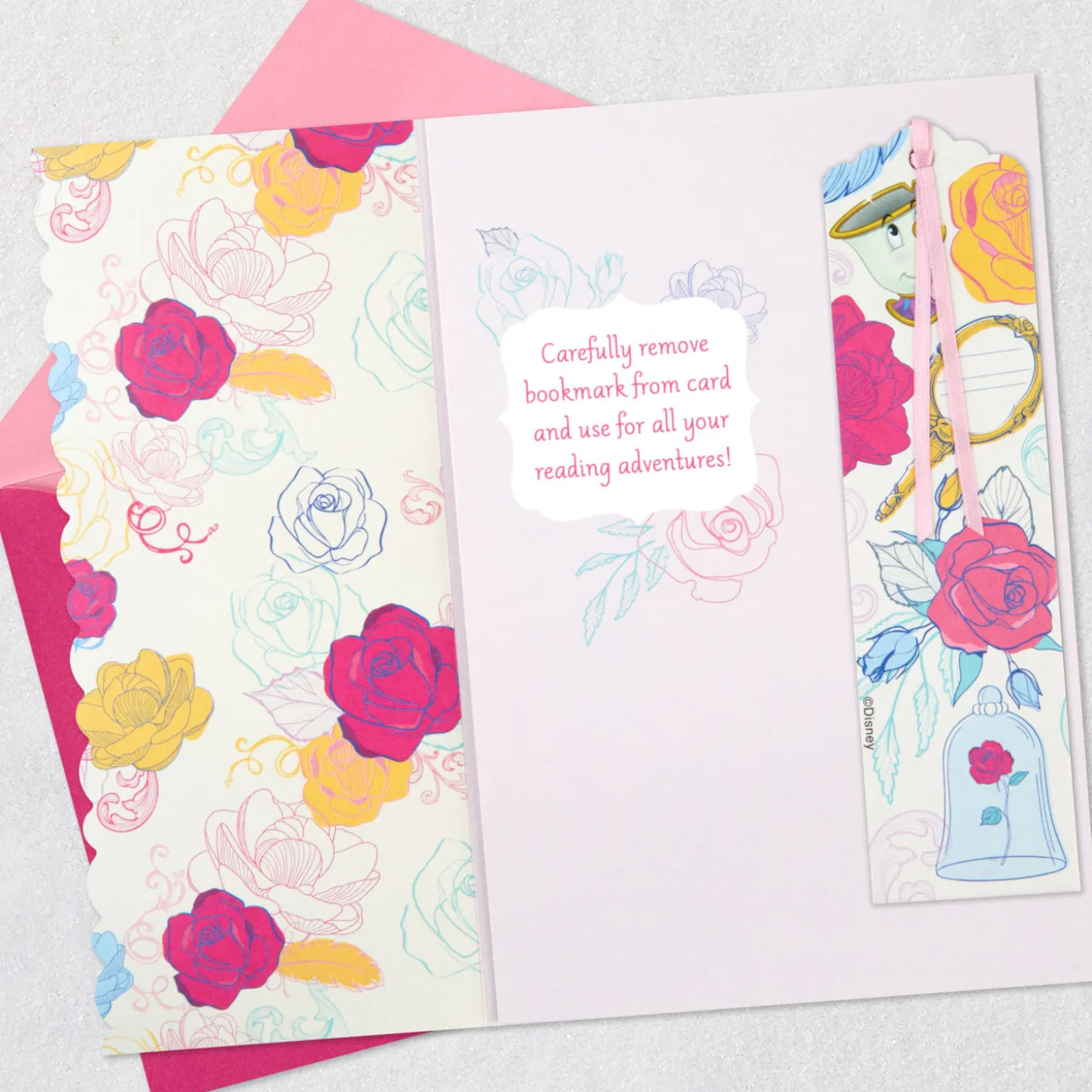 Disney Beauty and the Beast So Much More Than a Princess Birthday Card With Bookmark