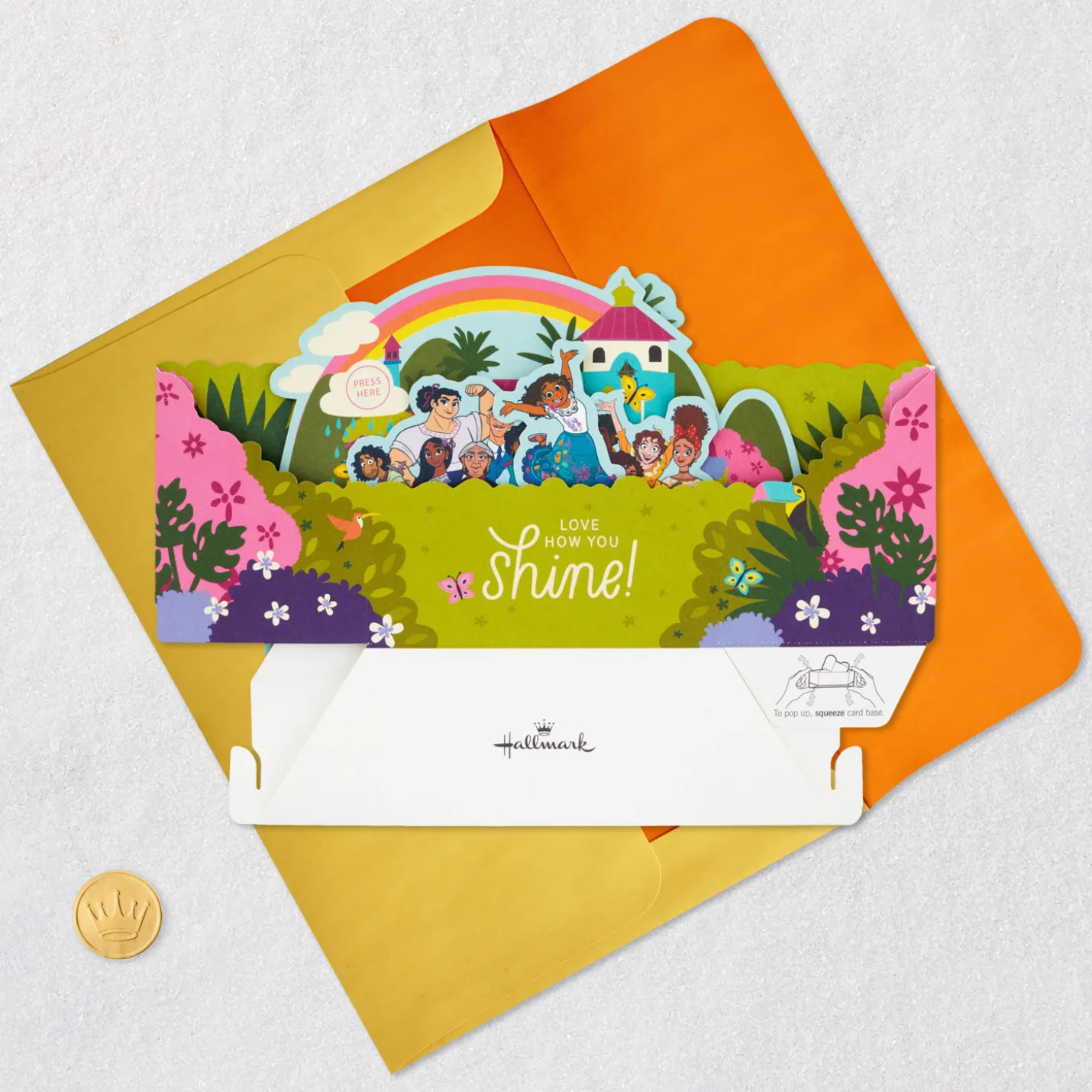 Disney Encanto Love How You Shine Musical 3D Pop-Up Card for Kids With Light