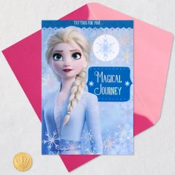 Disney Frozen 2 Elsa Magical Journey Birthday Card With Temporary Tattoos