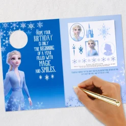 Disney Frozen 2 Elsa Magical Journey Birthday Card With Temporary Tattoos