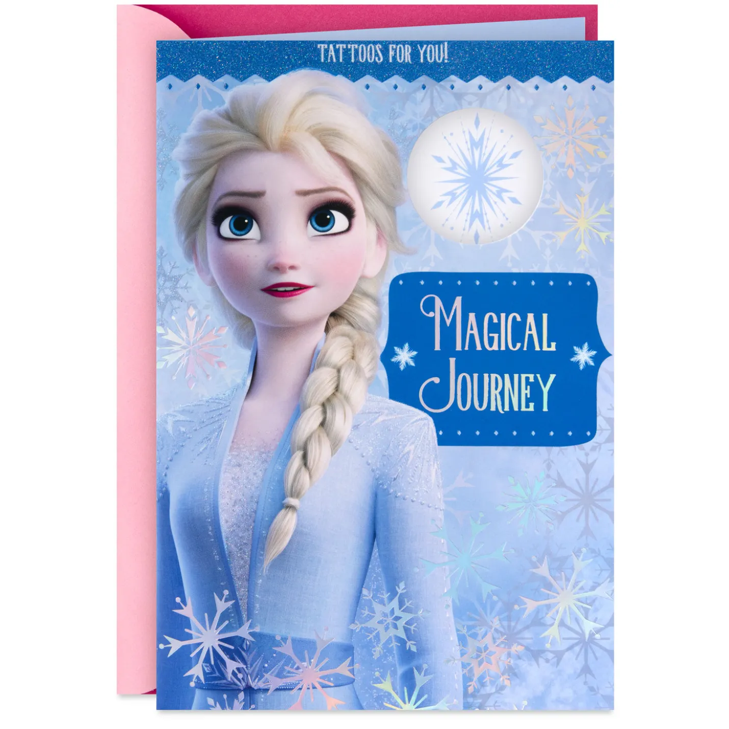 Disney Frozen 2 Elsa Magical Journey Birthday Card With Temporary Tattoos