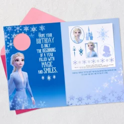 Disney Frozen 2 Elsa Magical Journey Birthday Card With Temporary Tattoos