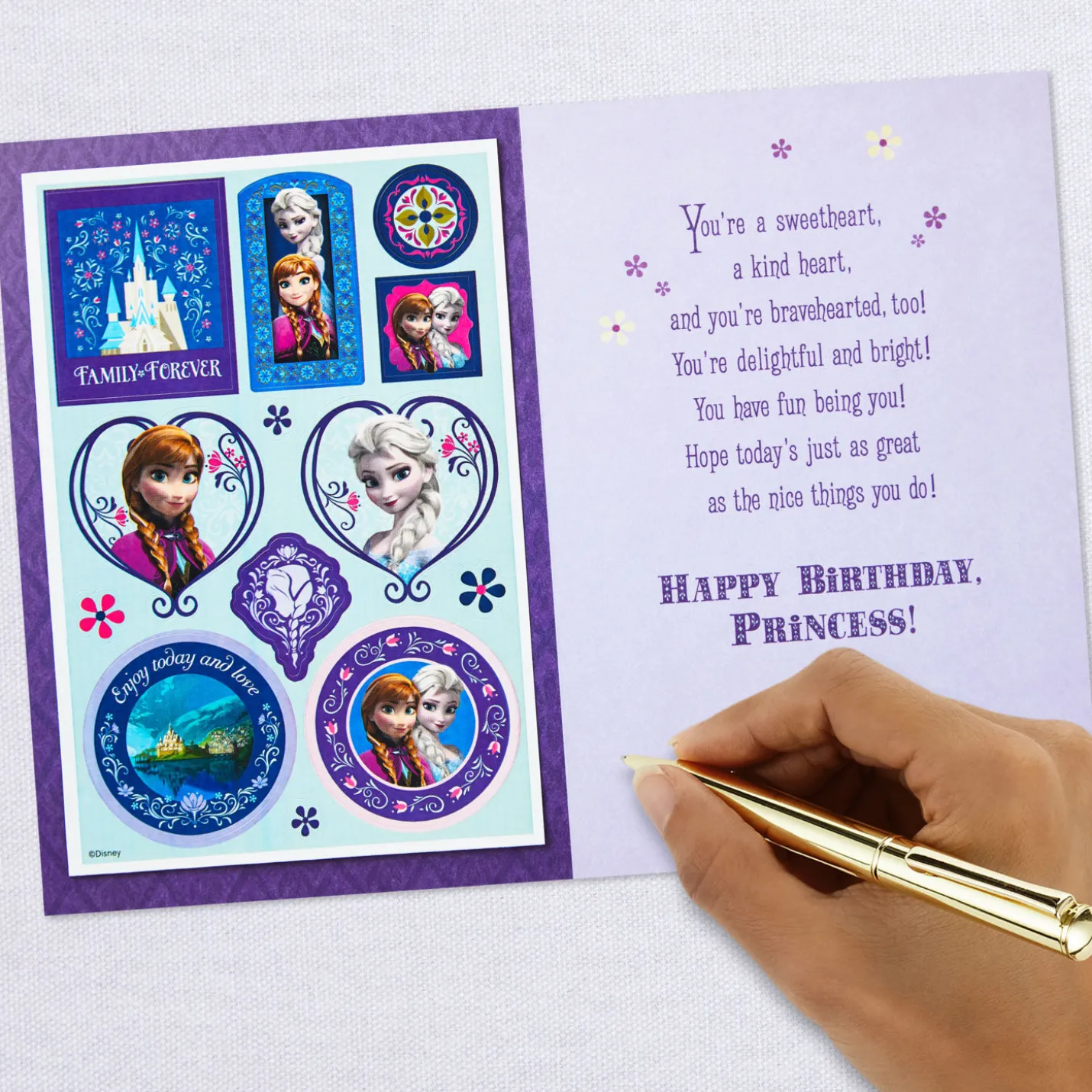 Disney Frozen Birthday Card for Her With Stickers