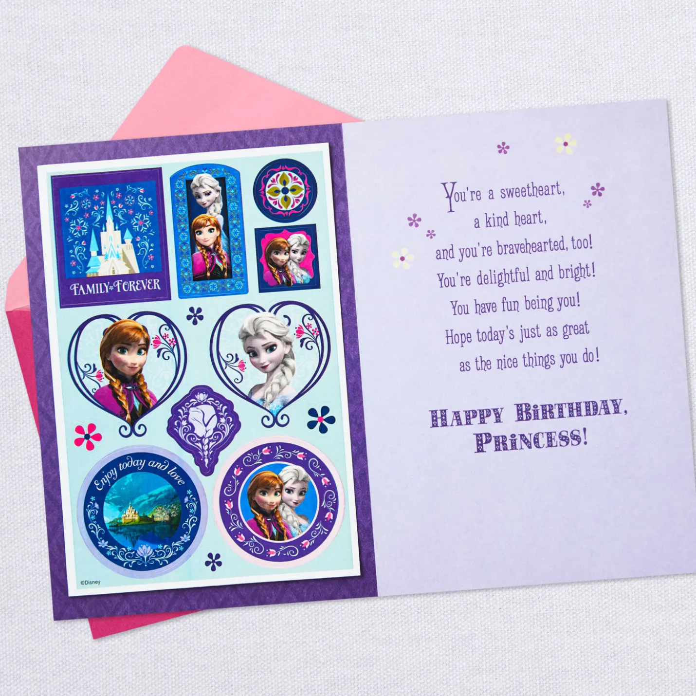 Disney Frozen Birthday Card for Her With Stickers