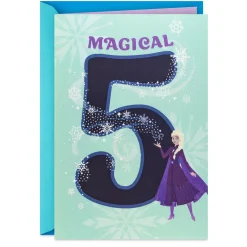 Disney Frozen Elsa Magical Princess 5th Birthday Card for Girls