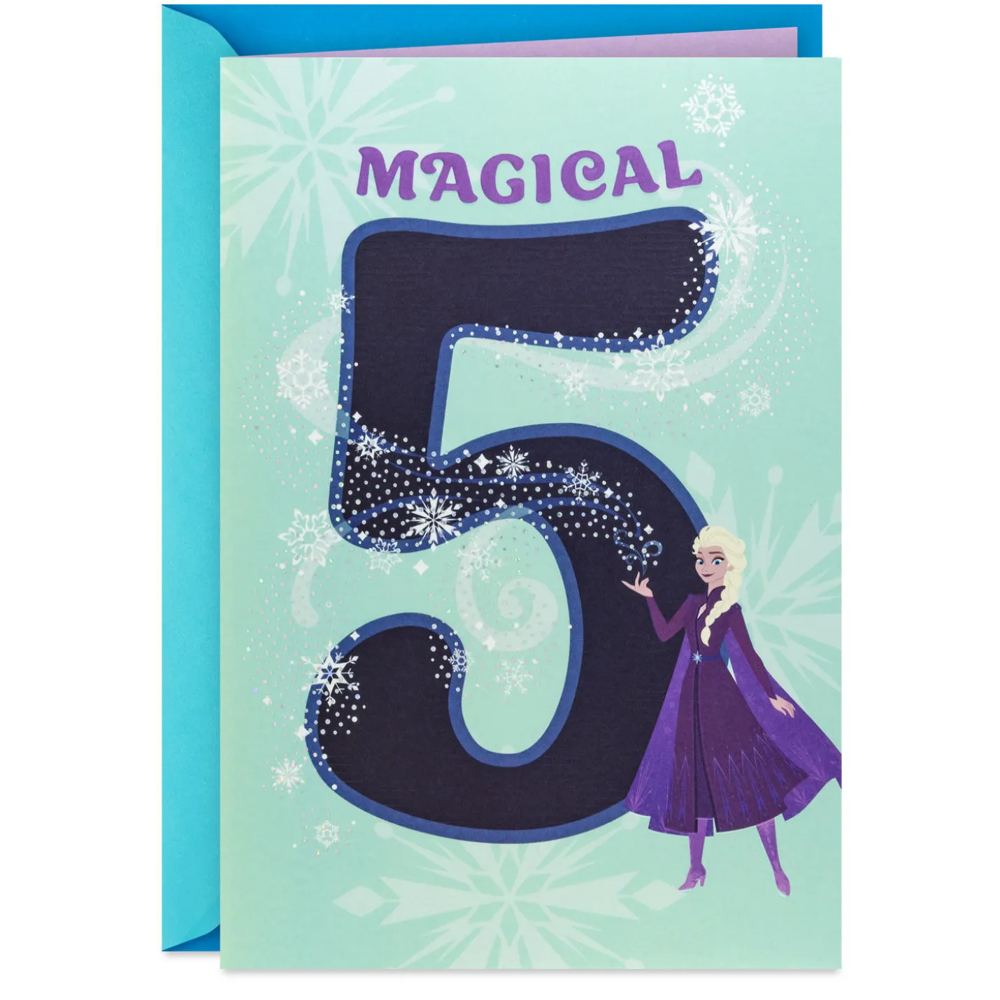 Disney Frozen Elsa Magical Princess 5th Birthday Card for Girls
