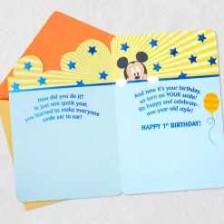 Disney Mickey Mouse Be Happy and Celebrate First Birthday Card
