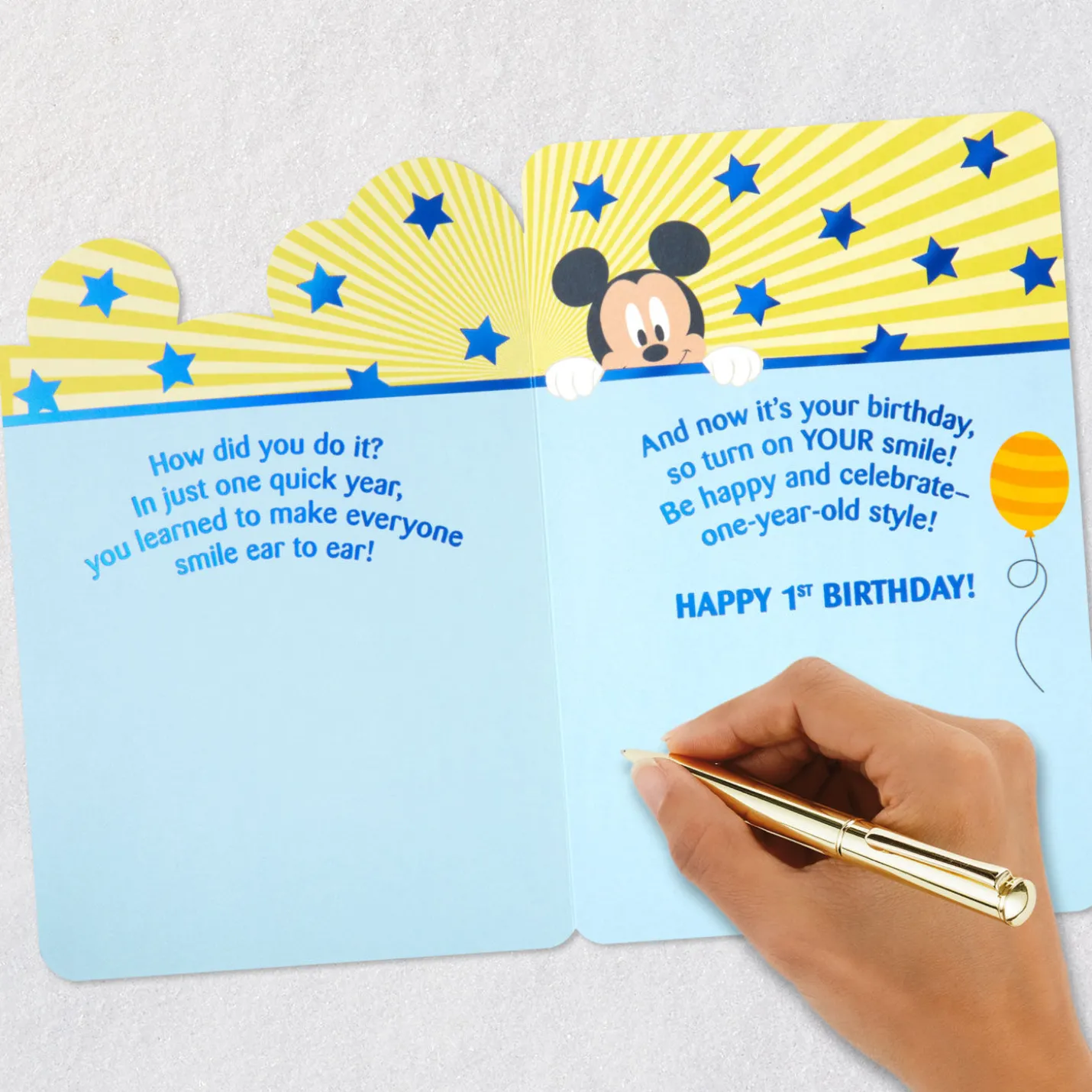 Disney Mickey Mouse Be Happy and Celebrate First Birthday Card