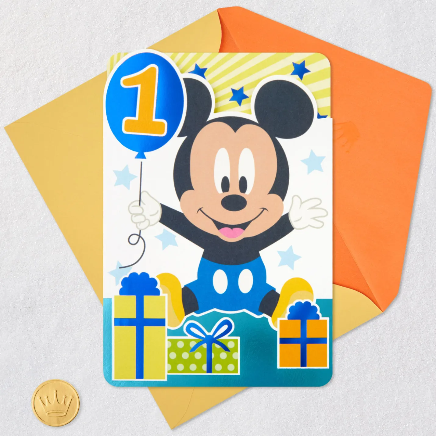 Disney Mickey Mouse Be Happy and Celebrate First Birthday Card