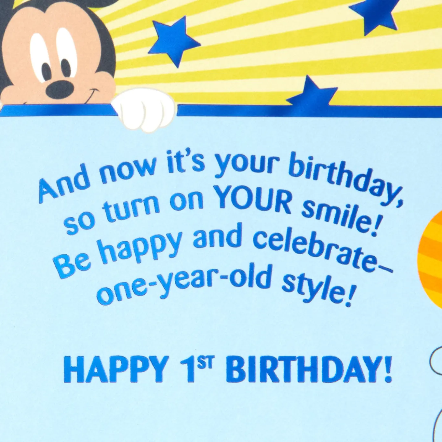 Disney Mickey Mouse Be Happy and Celebrate First Birthday Card