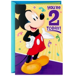 Disney Mickey Mouse Musical 2nd Birthday Card With Light