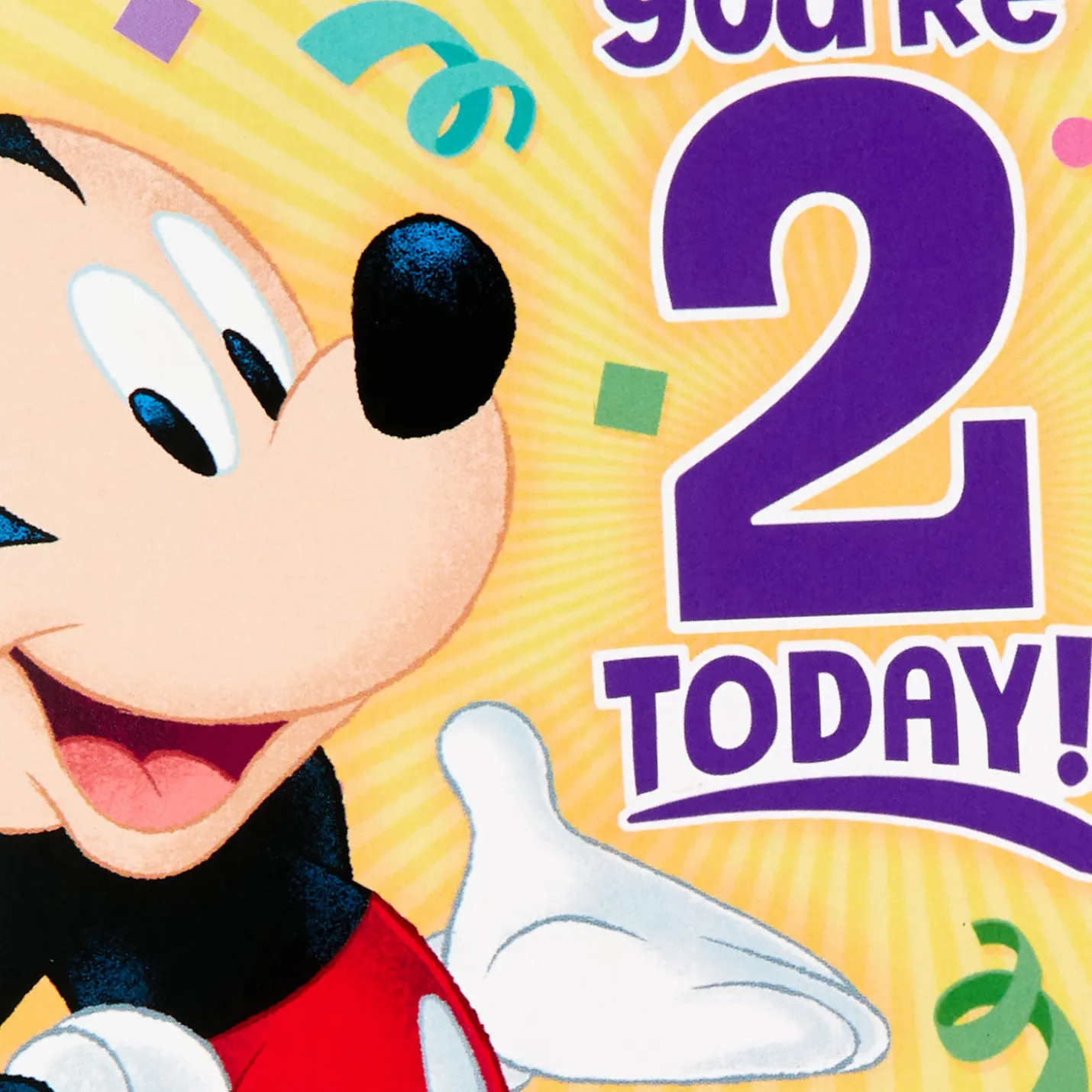 Disney Mickey Mouse Musical 2nd Birthday Card With Light